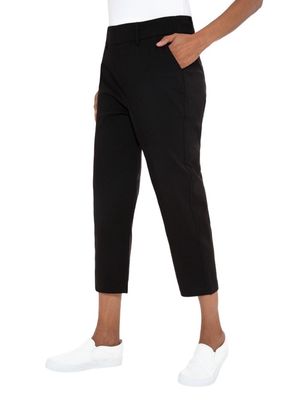 Mario Serrani Black Cropped Pull-On Ankle Pants Women’s XL